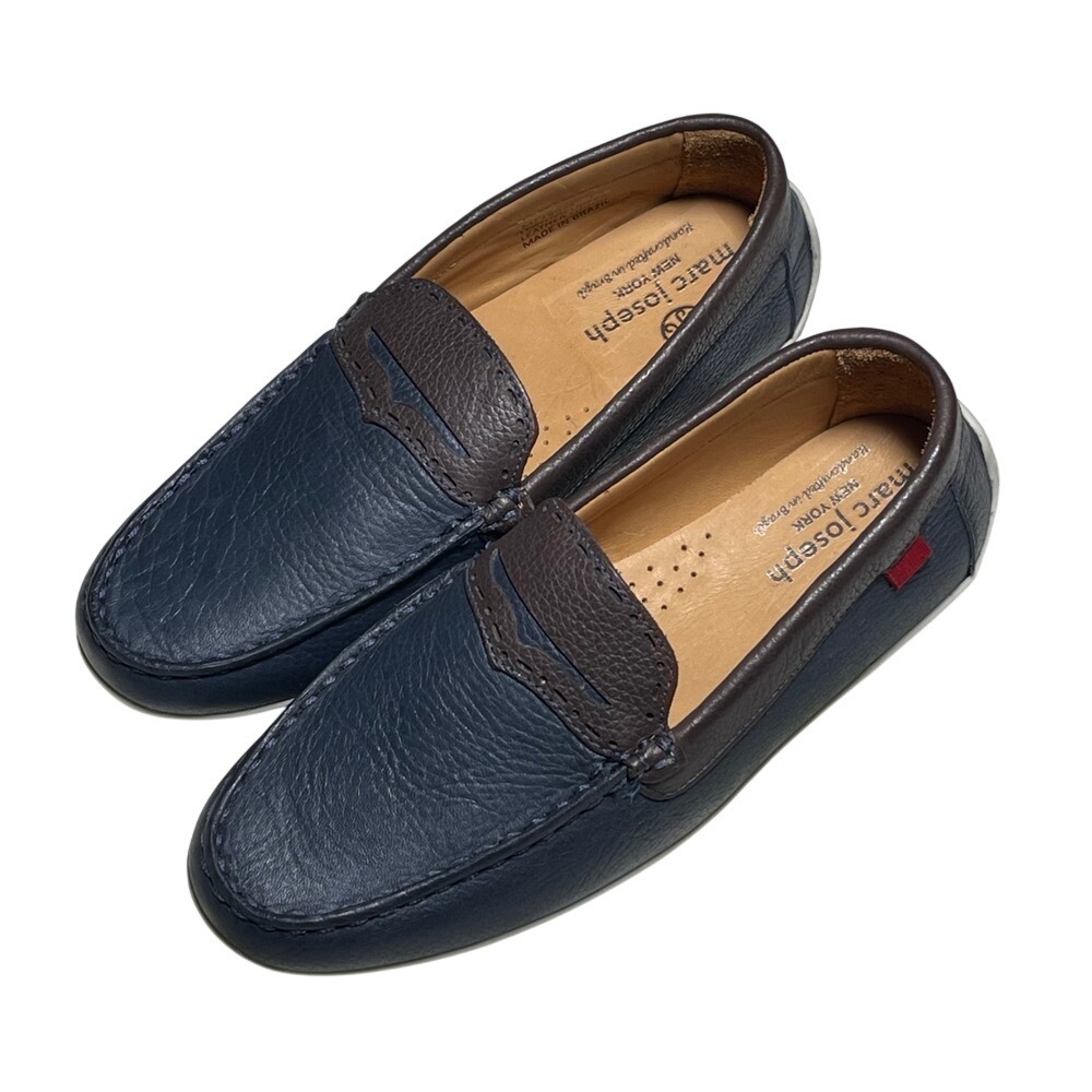Marc‎ Joseph New York Kids Penny Loafers Leather Navy Blue Shoes size 1.5